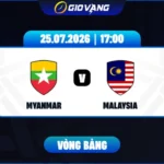 Soi kèo Myanmar vs Malaysia 17h00 ngày 25/7/2026 – ASEAN Cup 2026