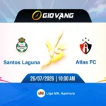Soi kèo Santos vs Atlas 10h00 ngày 26/7/2026 – VĐQG Mexico