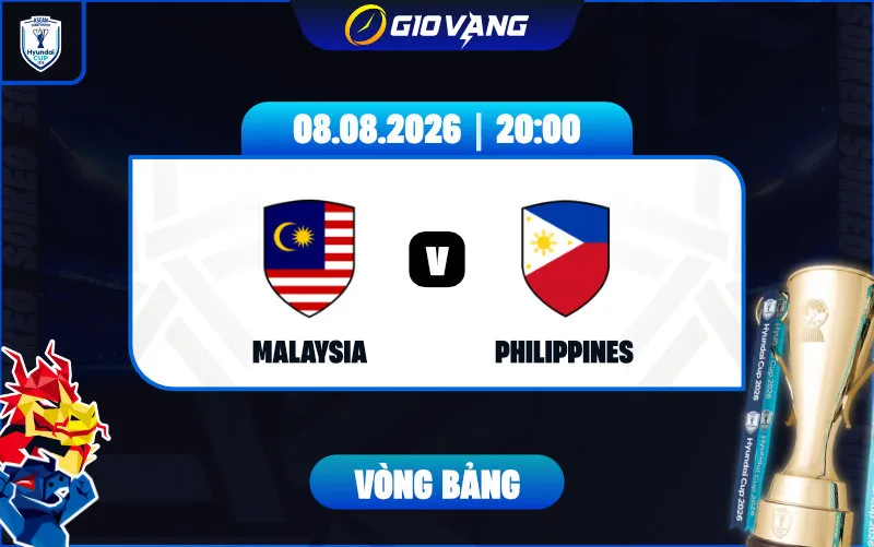 Soi kèo Malaysia vs Philippines 20h00 ngày 08/8/2026 – ASEAN Cup 2026
