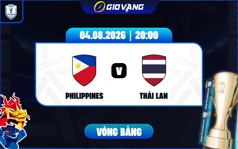 Soi kèo Philippines vs Thái Lan 20h00 ngày 04/8/2026 – ASEAN Cup 2026