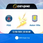 Soi kèo PSG vs Aston Villa 02h00 ngày 13/8/2026 – Siêu cúp châu Âu